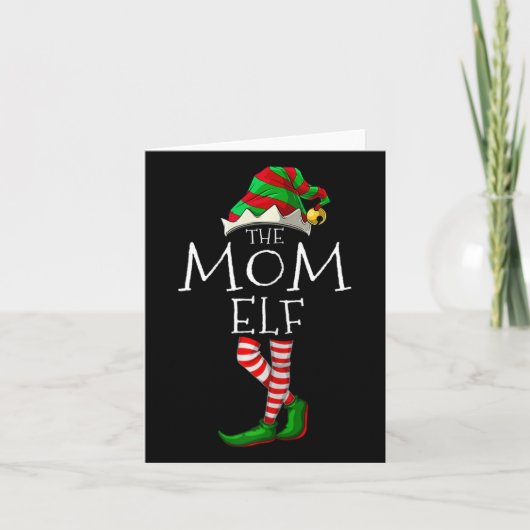 Carte Le Pyjama de la famille maman Elf Fun Christmas Ma (Devant)