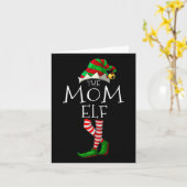 Carte Le Pyjama de la famille maman Elf Fun Christmas Ma (Fleur jaune)