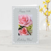 Carte Le quatre-vingtième anniversaire de la maman (Fleur jaune)