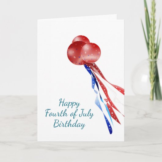 Carte Le quatrième de l'anniversaire de juillet, (Devant)