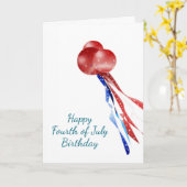 Carte Le quatrième de l'anniversaire de juillet, (Fleur jaune)