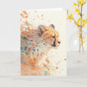 Carte Le regard d'un guépard dans la nature (Fleur jaune)