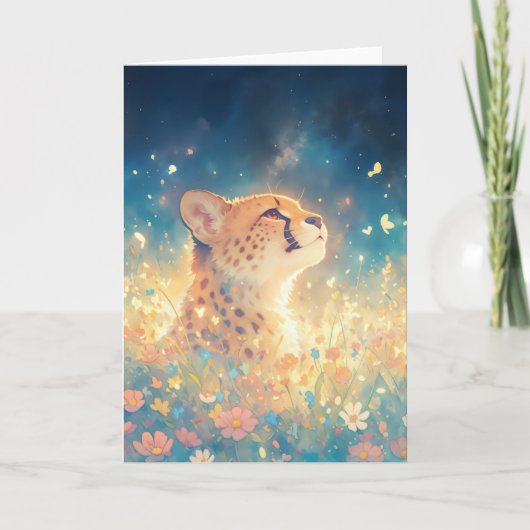 Carte Le regard d'un guépard sous les étoiles (Devant)