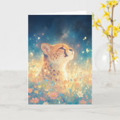 Carte Le regard d'un guépard sous les étoiles (Fleur jaune)