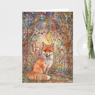 Carte Le renard dans les bois d'automne