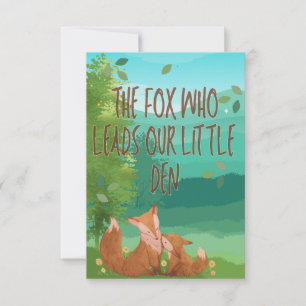 Carte Le Renard qui dirige notre petite tanière – Fête d