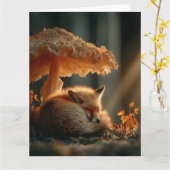 Carte Le Renard Rouge Dort Sous Le Champion Géant (Fleur jaune)
