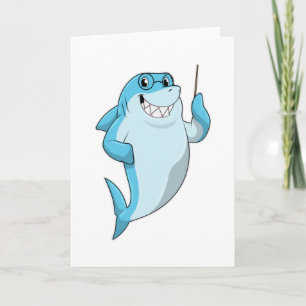 Carte Le requin comme enseignant avec pointeur