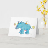 Carte Le rhinocéros bleu (Fleur jaune)
