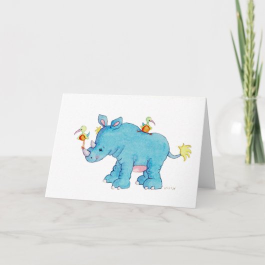 Carte Le rhinocéros bleu (Devant)