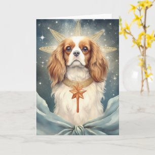 Carte Le roi Cavalier Charles Spaniel comme Ange de Noël