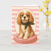 Carte Le roi Charles Spaniel (Fleur jaune)