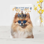 Carte Le roi des chiens de Poméranie pour une journée d' (Fleur jaune)