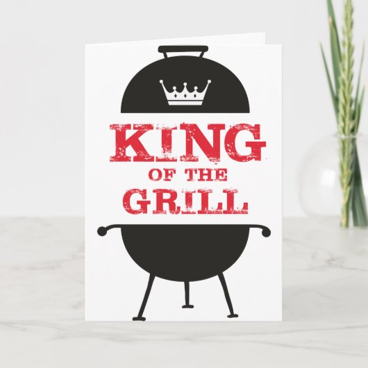 Carte Le Roi Du Grill, Blanc Noir Couronne Rouge (Devant)