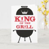 Carte Le Roi Du Grill, Blanc Noir Couronne Rouge (Fleur jaune)