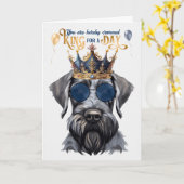 Carte Le roi Schnauzer géant pour une journée d'annivers (Fleur jaune)