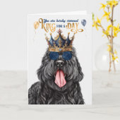 Carte Le roi Terrier russe noir pour un jour d'anniversa (Fleur jaune)