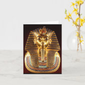 Carte Le roi Toutankhamon, Masque d'or, Pharaon égyptien (Fleur jaune)