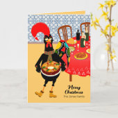 Carte Le Rooster Portugais aime le gâteau du roi (Fleur jaune)