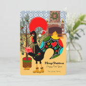 Carte Le Rooster Portugais et la joie de donner (Debout devant)