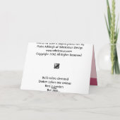 Carte Le rose est pour l'amour (Dos)