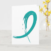 Carte Le ruban Turquoise A4 du cancer de l'ovaire (Fleur jaune)