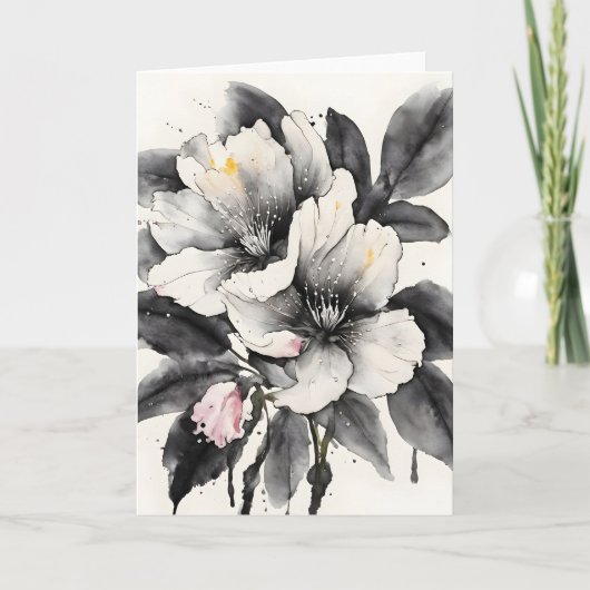Carte Le sabot de Darwin - Fleurs à l'aquarelle (Devant)