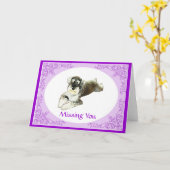 Carte Le Schnauzer vous manquant cardent (Fleur jaune)