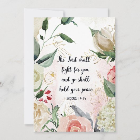 Carte Le Seigneur Se Battra Pour Vous, Exode 14:14, Bibl (Devant)