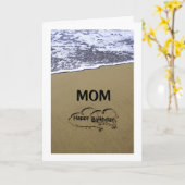 CARTE LE SIGNE DE PLAGE DIT JEUX ANNIVERSAIRE *MOM* (Fleur jaune)