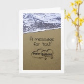 CARTE LE SIGNE DE PLAGE VOUS DIT **JOLI ANNIVERSAIRE** (Fleur jaune)