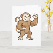 Carte Le singe comme culturiste au Bodybuilding (Fleur jaune)