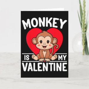 Carte Le singe est mon cœur de la Saint-Valentin Singe m
