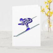 Carte Le ski bleu jeûnent (Fleur jaune)