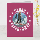 Carte Le Ski Est Ma Superpuissance (Fleur jaune)