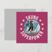 Carte Le Ski Est Ma Superpuissance (Devant / Derrière)
