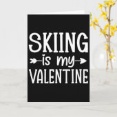 Carte Le Ski Est Mon Valentin (Fleur jaune)