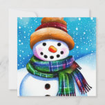 Carte Le Snowman<br><div class="desc">Ces belles cartes de Noël viennent dans une variété de modèles d'aquarelle, vous êtes sûr de trouver la carte parfaite pour vos amis et votre famille. Elles sont également imprimées sur du papier de haute qualité, elles ont donc l'air super accrochées au manteau ou cachées dans un bas. Une forme...</div>