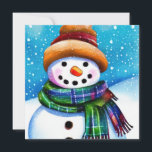 Carte Le Snowman<br><div class="desc">Ces belles cartes de Noël viennent dans une variété de modèles d'aquarelle, vous êtes sûr de trouver la carte parfaite pour vos amis et votre famille. Elles sont également imprimées sur du papier de haute qualité, elles ont donc l'air super accrochées au manteau ou cachées dans un bas. Une forme...</div>