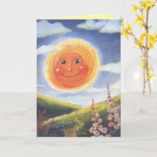 Carte le soleil de sourire (Fleur jaune)