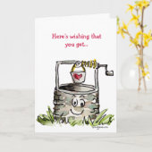 Carte Le souhait de bande dessinée obtiennent bien (Fleur jaune)