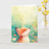Carte Le sourire Red Fox (Fleur jaune)
