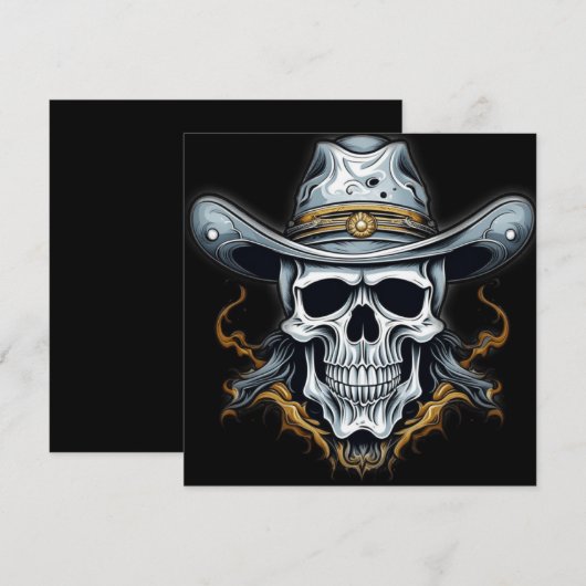 Carte Le squelette cowboy (Devant / Derrière)