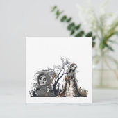 Carte Le squelette et la mariée cadavre. (Debout devant)
