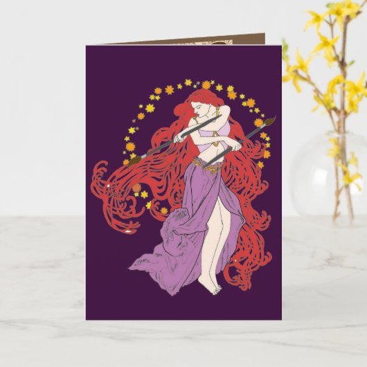 Carte Le stylo est plus puissant (Fleur jaune)