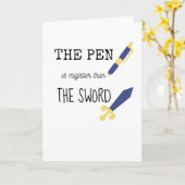 Carte Le stylo est plus puissant que l'épée (Fleur jaune)