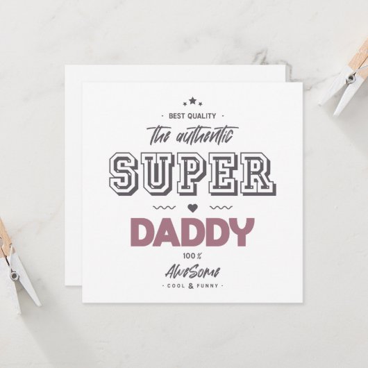 Carte Le super papa authentique (Devant/Arrière en situation)
