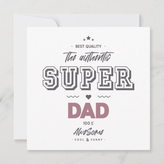 Carte Le super papa authentique (Devant)