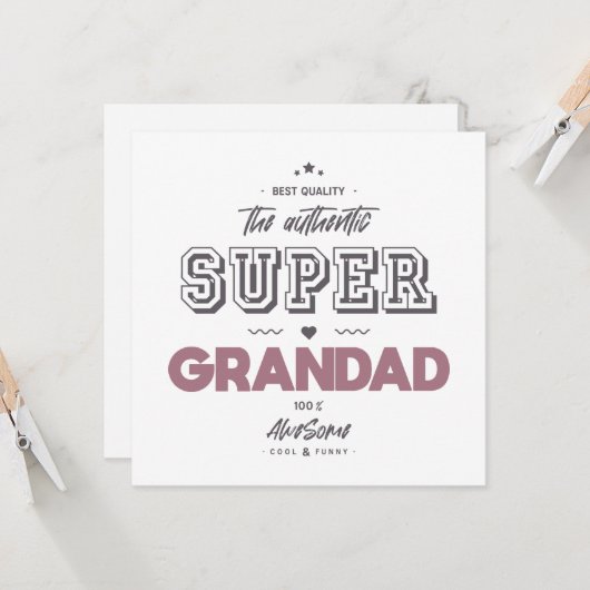 Carte Le super papy authentique (Devant/Arrière en situation)