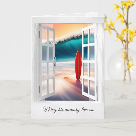 Carte Le surf et l'Ocean Wave Sympathy (Fleur jaune)